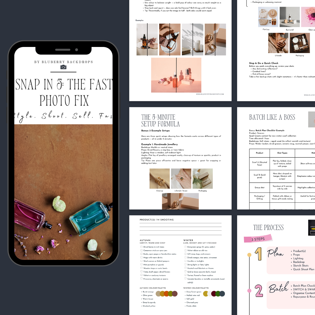 Snap in 5 Product Shot Guide