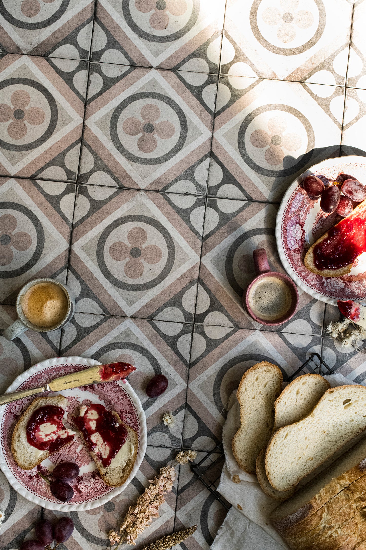 Rose Tiles - Blueberry Backdrops
