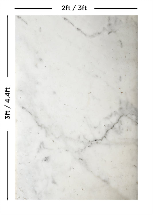 Marble pattern with dimensions indicated on a white background