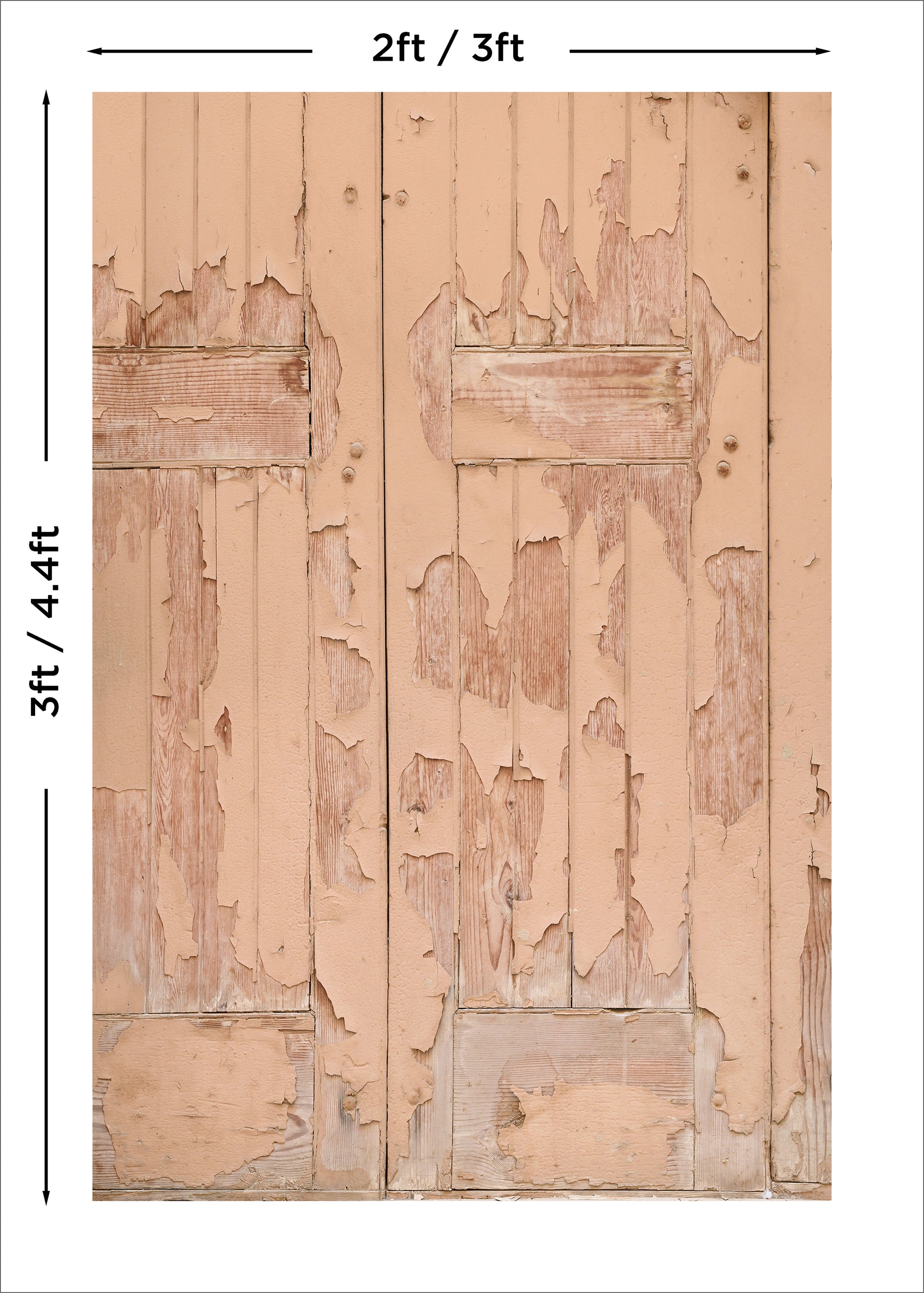Wooden panel with dimensions indicated on a white background
